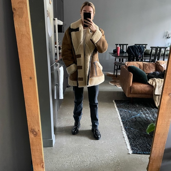 ❌SOLD❌Vintage Shearling Suede Coat - Picture 4 of 16